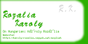 rozalia karoly business card